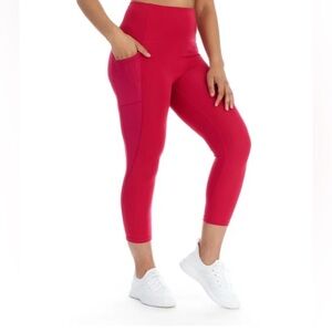 Leg End High Rise Leggings | New No Tags | Size M | Color Red